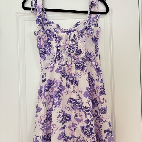 Aqua Purple and White Floral Dress - Picture 8 of 13